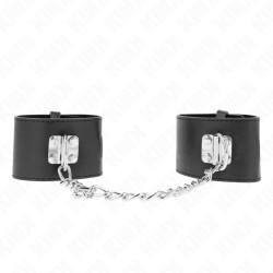 KINK - APPUI-POIGNETS FIXES AVEC CHAÎNE 30 CM ET FERMETURE PAR CADENAS NOIR RÉGLABLE 16-23 CM X 5,5 CM