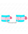 KINK - MIGNONS ATTENTES-POIGNETS BLEU/ROSE AJUSTABLES 16-28 CM X 5 CM