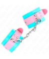 KINK - MIGNONS ATTENTES-POIGNETS BLEU/ROSE AJUSTABLES 16-28 CM X 5 CM