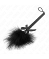 KINK - Baguette en corde de nylon avec plumes chatouillantes et noeud noir 25 cm