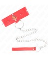 KINK - COLLIER DIAMANTS ROUGES AVEC CEINTURE 65 CM AJDUSTABLE 35-51 CM X 7 CM