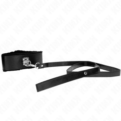 KINK - COLLIER AVEC LAISSE 116 CM AVEC CLOUS ARGENTÉS MODÈLE 4 NOIR AJUSTABLE 40-48 CM X 6 CM