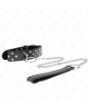 KINK - COLLIER RIVET ANNEAU AVEC CEINTURE 65 CM NOIR AJUSTABLE 36-50 CM X 3,8 CM