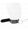 KINK - COLLIER RIVET ANNEAU AVEC CEINTURE 65 CM NOIR AJUSTABLE 36-50 CM X 3,8 CM