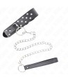 KINK - COLLIER RIVET ANNEAU AVEC CEINTURE 65 CM NOIR AJUSTABLE 36-50 CM X 3,8 CM