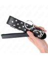 KINK - COLLIER RIVET ANNEAU AVEC CEINTURE 65 CM NOIR AJUSTABLE 36-50 CM X 3,8 CM