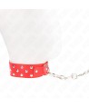 KINK - COLLIER RIVET ANNEAU AVEC CEINTURE 65 CM ROUGE AJUSTABLE 36-50 CM X 3,8 CM