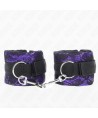 KINK - ATTENTES-POIGNETS COURTES EN DENTELLE DE VELOURS ET RELIURE EN NYLON VIOLET / NOIR 23 X 6,5 CM