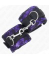 KINK - ATTENTES-POIGNETS COURTES EN DENTELLE DE VELOURS ET RELIURE EN NYLON VIOLET / NOIR 23 X 6,5 CM