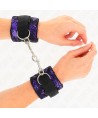 KINK - ATTENTES-POIGNETS COURTES EN DENTELLE DE VELOURS ET RELIURE EN NYLON VIOLET / NOIR 23 X 6,5 CM