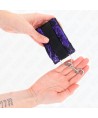 KINK - ATTENTES-POIGNETS COURTES EN DENTELLE DE VELOURS ET RELIURE EN NYLON VIOLET / NOIR 23 X 6,5 CM