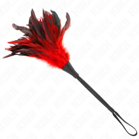 KINK - PLUMES DE POULET TICKLE EN FORME DE CORNE ROUGE 36 CM