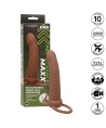 CALEXOTICS - MAXX RIBBED DOUBLE PÉNÉTRATEUR 10 VIBRATIONS MARRON