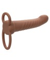 CALEXOTICS - MAXX RIBBED DOUBLE PÉNÉTRATEUR 10 VIBRATIONS MARRON