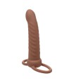 CALEXOTICS - MAXX RIBBED DOUBLE PÉNÉTRATEUR 10 VIBRATIONS MARRON