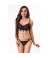 LIVCO CORSETTI FASHION - NERINA 20240 SUJETADOR + TANGA NEGRO S/M