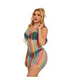 SUBBLIME - 952365 ROBE RÉSEILLE ÉPAULES NUES ARC-EN-CIEL TAILLE UNIQUE