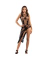 SUBBLIME - 952129 BODYSTOCKING RÉSEILLE AVEC MOTIF ROBE ET DÉTAILS FLORAUX NOIR TAILLE UNIQUE