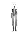 SUBBLIME - 951849 BODYSTOCKING RÉSILLE OUVERT ET COL LICOU NOIR TAILLE UNIQUE