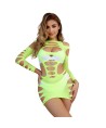 SUBBLIME - 952280 ROBE RÉSILLE ÉLASTIQUE MANCHES LONGUES VERT TAILLE UNIQUE