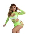 SUBBLIME - 952280 ROBE RÉSILLE ÉLASTIQUE MANCHES LONGUES VERT TAILLE UNIQUE