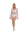 SUBBLIME - 952396 BODYSTOCKING RESILLE AVEC LOSANGES MANCHES LONGUES BLANC TAILLE UNIQUE