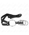 KINK - 4 ANNEAUX PÉNIS MÉTAL CONNECTÉS 3,8 CM À 5 CM AVEC CEINTURE CUIR 112 CM