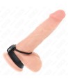 KINK - ANNEAU PÉNIS EN SILICONE 3,8 CM AVEC SÉPARATEUR DE BALLES ET SANGLE EN CUIR 22 X 1,5 CM