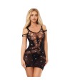 SUBBLIME - 952198 ROBE RESILLE AVEC DIAMANTS BRILLANTS NOIR TAILLE UNIQUE