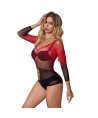 SUBBLIME - 952259 ROBE RÉSILLE ÉLASTIQUE MANCHES LONGUES DÉGRADÉ ROUGE ET NOIR TAILLE UNIQUE