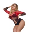 SUBBLIME - 952259 ROBE RÉSILLE ÉLASTIQUE MANCHES LONGUES DÉGRADÉ ROUGE ET NOIR TAILLE UNIQUE