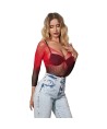 SUBBLIME - 952259 ROBE RÉSILLE ÉLASTIQUE MANCHES LONGUES DÉGRADÉ ROUGE ET NOIR TAILLE UNIQUE