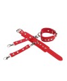 SUBBLIME - 953706 MENOTTES AVEC CEINTURE DE BONDAGE ROUGE TAILLE UNIQUE