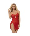 SUBBLIME - 954208 BABYDOLL EN DENTELLE À BRETELLES RÉGLABLES ROUGE S/M