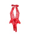 SUBBLIME - 953973 BODY SEXY A VOLANTS + CEINTURE ROUGE S/M