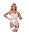 SUBBLIME - 954284 BODY AVEC CHAÎNES + PORTE-JARRETELLES BLANC S/M