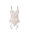 SUBBLIME - 954284 BODY AVEC CHAÎNES + PORTE-JARRETELLES BLANC S/M