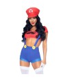 LEG AVENUE - COSTUME SEXY MARIO BROS ROUGE/BLEU S