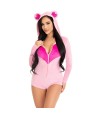 LEG AVENUE - BODY VELOURS OURS EN TEDDY ROSE S