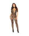 LEG AVENUE - BODYSTOCKING EN MAILLE SANS FOURREAU NOIR TAILLE UNIQUE