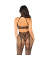 LEG AVENUE - BODYSTOCKING EN MAILLE SANS FOURREAU NOIR TAILLE UNIQUE