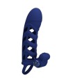 PRETTY LOVE - ALTAF ANNEAU VIBRATEUR AVEC GAINE EN SILICONE BLEU