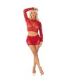 LEG AVENUE - JUPE COURTE ET MINI-JUPE EN FILET BRILLANT ROUGE