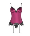 LIVCO CORSETTI FASHION - AGRAFENA CF 90436 CORSET + STRING BORDEAUX S/M