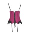 LIVCO CORSETTI FASHION - AGRAFENA CF 90436 CORSET + STRING BORDEAUX S/M