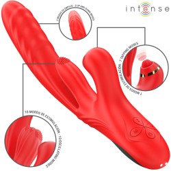 INTENSE - ROSALIA VIBRATEUR MULTIFONCTION 3 EN 1 ROUGE