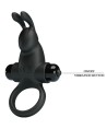 PRETTY LOVE - ANNEAU VIBRANT + STIMULATEUR DE CLITORIS RABBIT 10 VIBRATIONS NOIR