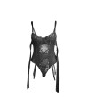 SUBBLIME - 955502 BODY EN DENTELLE AVEC NŒUDS ET JARRETELLES NOIR L/XL