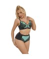 SUBBLIME - 955557 ENSEMBLE SOUTIEN-GORGE EN CUIR VERNI VERT AVEC FERMETURE ÉCLAIR S/M