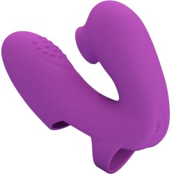 PRETTY LOVE - VIBRATEUR DE DOIGTS ATHENA AVEC STIMULATEUR DE CLITORIS VIOLET